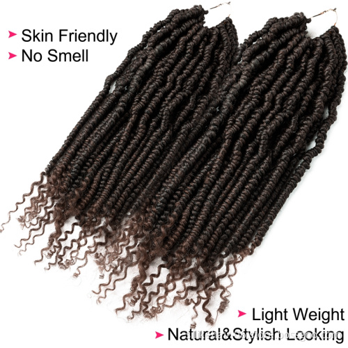 Afro twist braid for hair extension Fluffy Spring Twist Hair Extensions Black Burgundy Ombre Crochet Braids synthetic hair